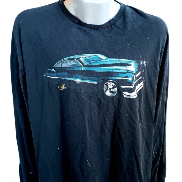 XL Vintage T-shirt Hot Rod & Custom Car Graphic Long Sleeve 1990's Distressed - Picture 1 of 9